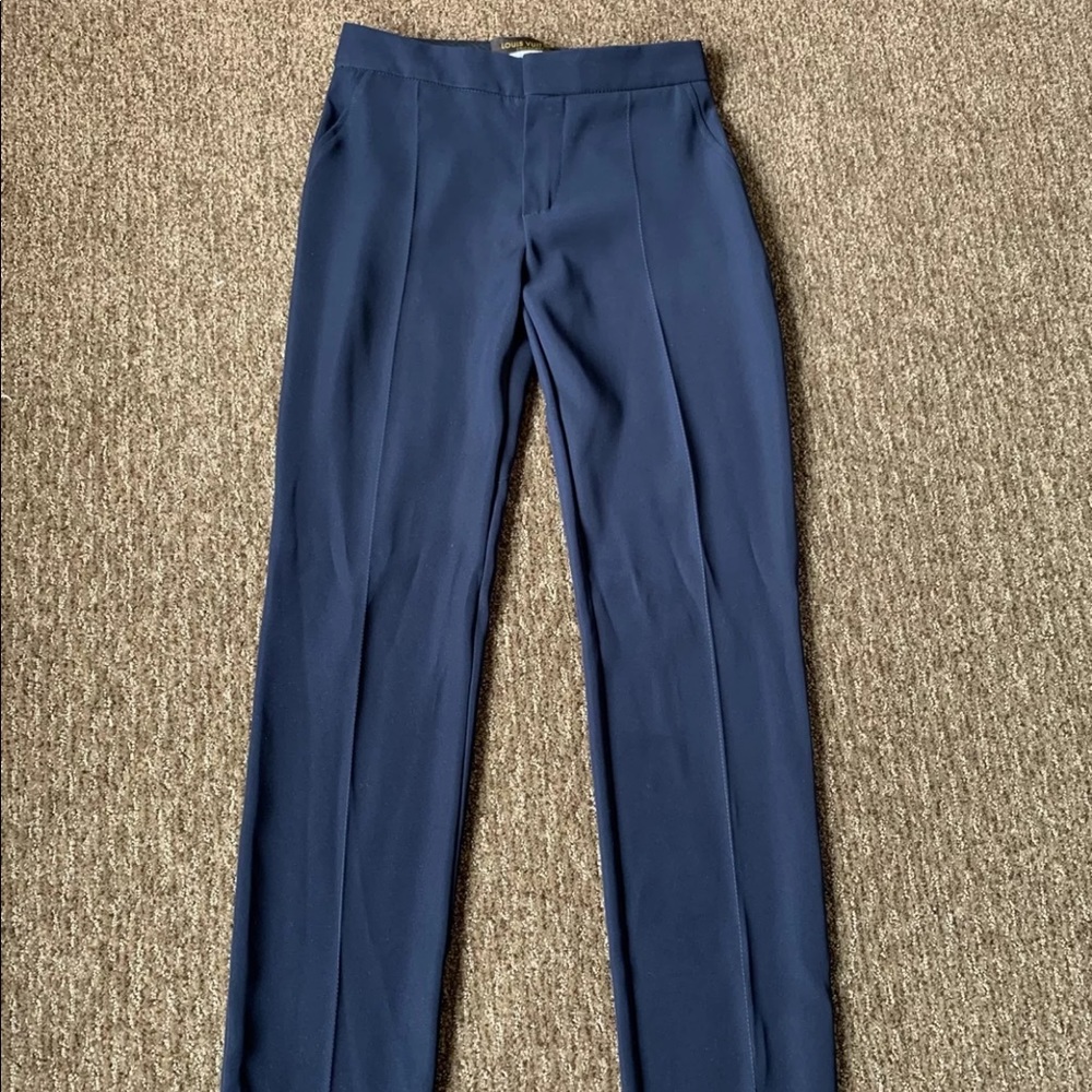 Louis Vuitton Uniformes Womens Slacks Pants Navy Blue Slim Size 34